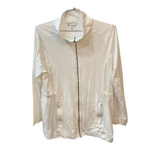 Coolibar White Lightweight Zip-Front Sun Jacket